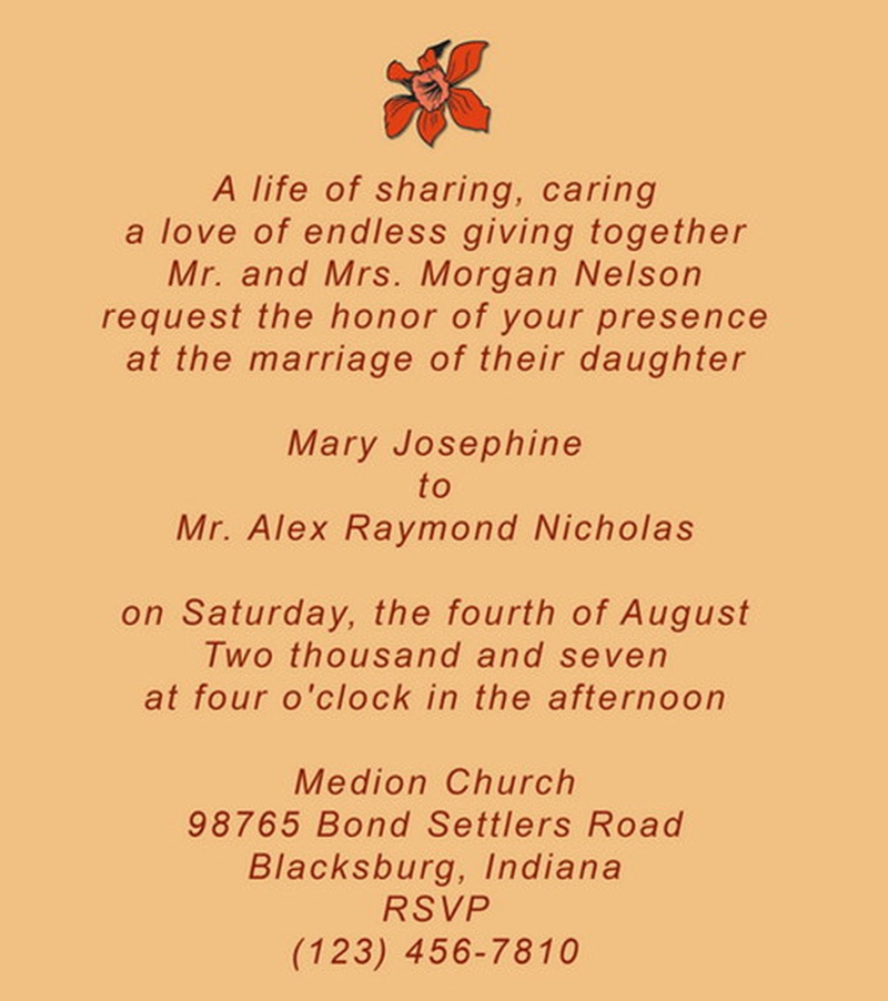Wedding Invitation Wording Samples Wordingessages Wedding Invitations Quotes And Sayings